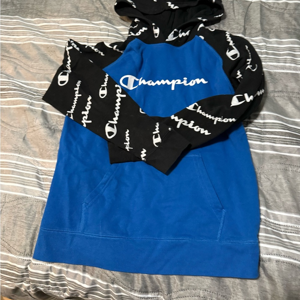 Champion Kids Blue and Black Hoodie